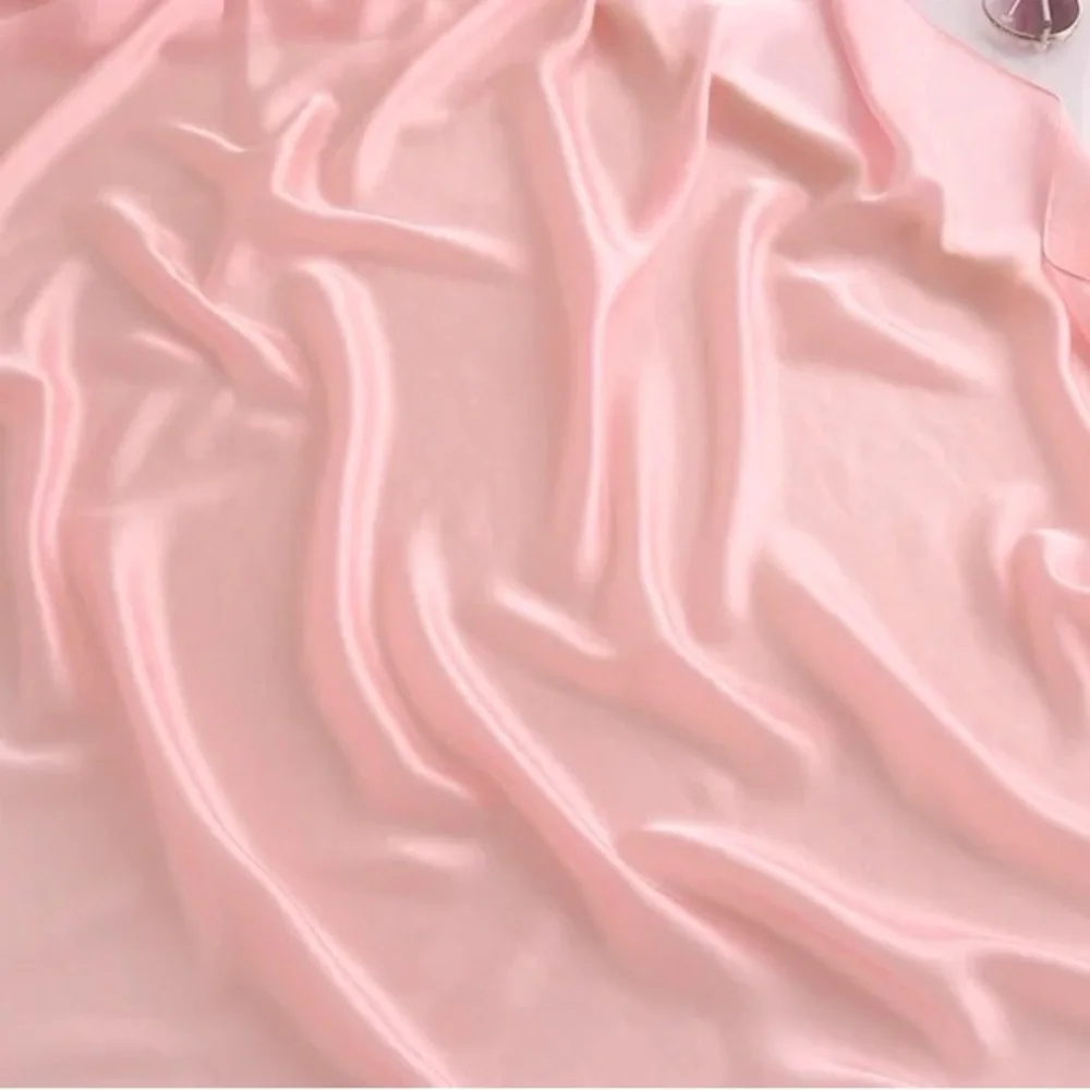 Silky Satin Oversized Pink Scarf Lightweight Shawl Wrap